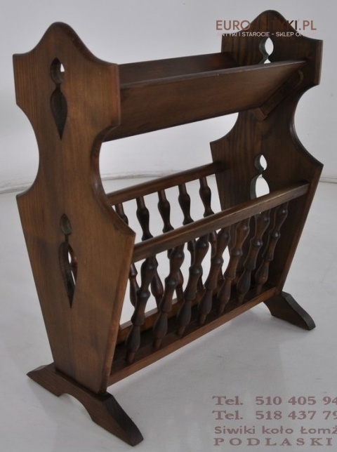 STARY GAZETNIK STOJAK NA GAZETY GAZECIAK DREWNIANY