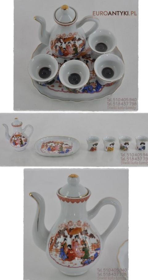 STARY JAPONSKI PORCELANOWY KOMPLET DO SAKE