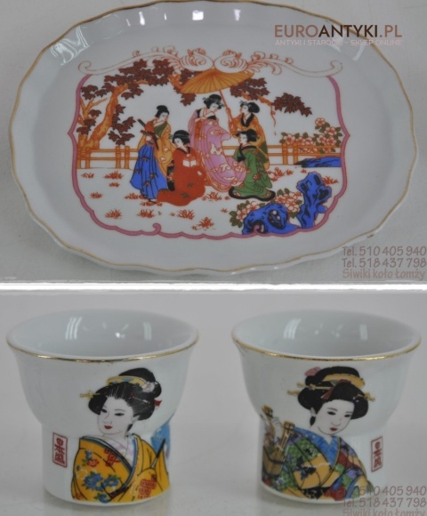 STARY JAPONSKI PORCELANOWY KOMPLET DO SAKE