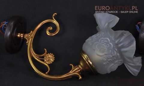 STARY KINKIET SLICZNY SZKLANY KLOSZ LAMPKA SCIENNA