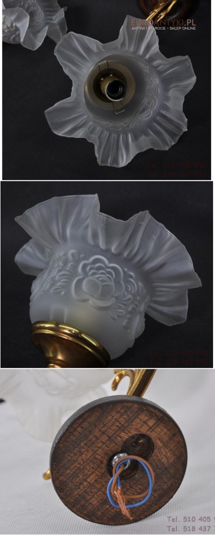 STARY KINKIET SLICZNY SZKLANY KLOSZ LAMPKA SCIENNA