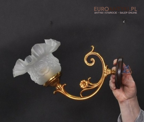 STARY KINKIET SLICZNY SZKLANY KLOSZ LAMPKA SCIENNA