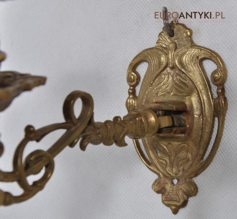 STARY MOSIEZNY SWIECZNIK NA SCIANE Z MOSIADZU