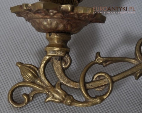 STARY MOSIEZNY SWIECZNIK NA SCIANE Z MOSIADZU