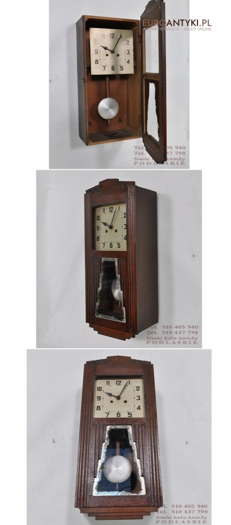 STARY ZEGAR ART DECO ANTYK GONG CYMBAL