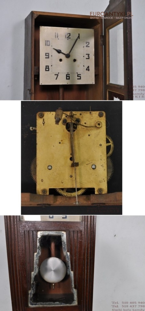 STARY ZEGAR ART DECO ANTYK GONG CYMBAL