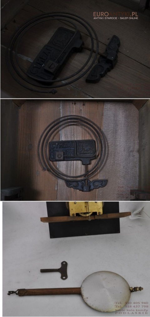 STARY ZEGAR ART DECO ANTYK GONG CYMBAL