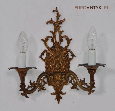 STARY ZLOTY DUZY KINKIET NA SCIANE BAROK ROKOKO XL