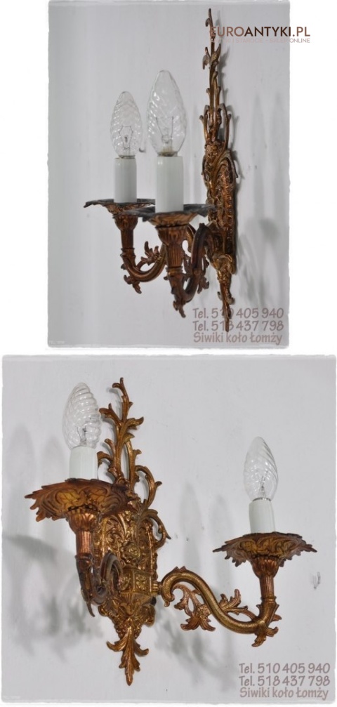 STARY ZLOTY DUZY KINKIET NA SCIANE BAROK ROKOKO XL