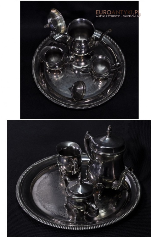 Stary KOMPLET DO KAWY PLATEROWANY super stan
