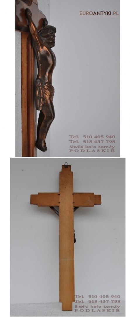 XL STARY KRZYZ KRZYZYK PASYJKA JEZUS CHRYSTUS INRI