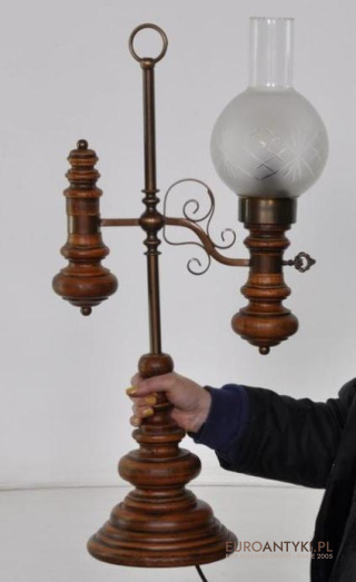 XXL DUZA STARA LAMPKA LAMPA RUSTYKALNA Z KLOSZEM