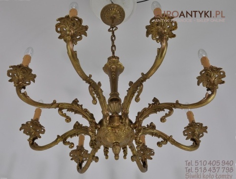 XXL GIGANT ANTYK STARY DUZY ZYRANDOL Z MOSIADZU