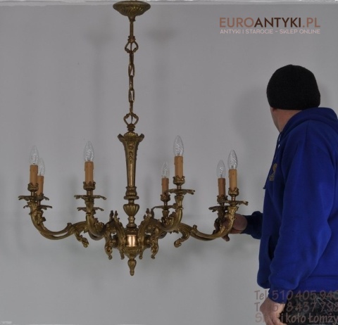 XXL GIGANT ANTYK STARY DUZY ZYRANDOL Z MOSIADZU