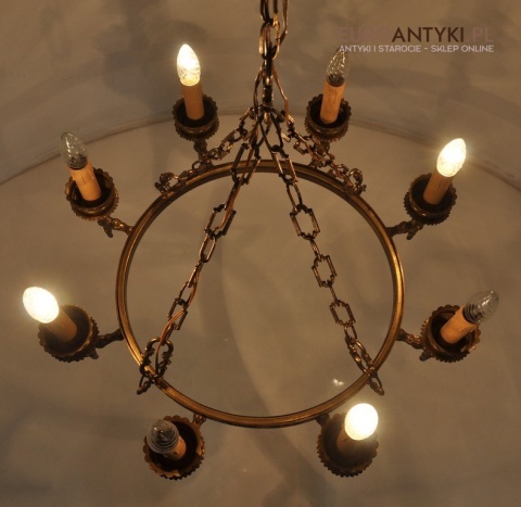 ANTYK DUZY OKRAGLY ZYRANDOL SECESYJNY DO ZAMKU x