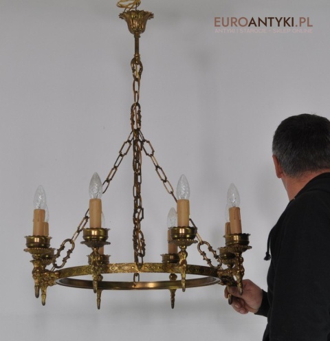 ANTYK DUZY OKRAGLY ZYRANDOL SECESYJNY DO ZAMKU x