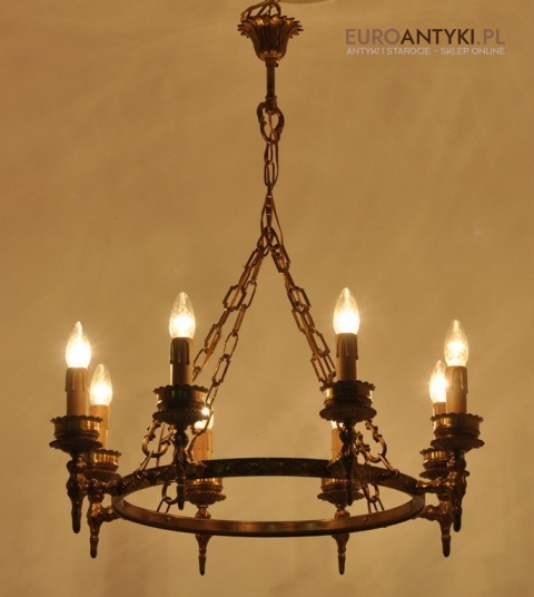 ANTYK DUZY OKRAGLY ZYRANDOL SECESYJNY DO ZAMKU x