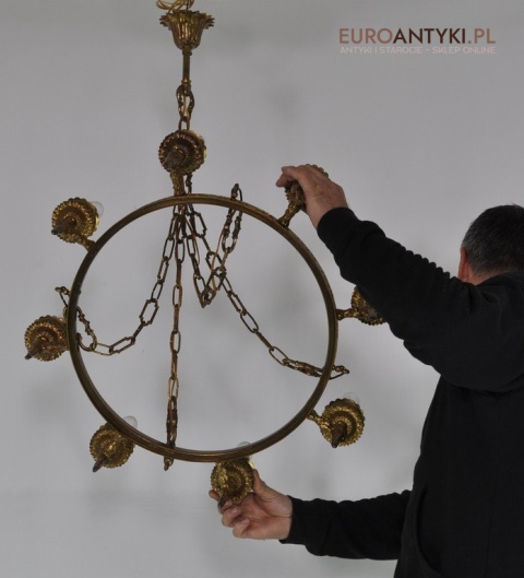 ANTYK DUZY OKRAGLY ZYRANDOL SECESYJNY DO ZAMKU x