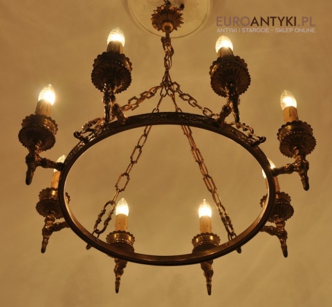 ANTYK DUZY OKRAGLY ZYRANDOL SECESYJNY DO ZAMKU x