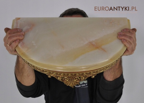 ANTYK STARA PAŁACOWA KONSOLA ONYX MOSIĄDZ ONYKS