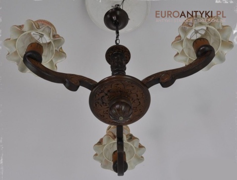 ANTYK STARY MALY ZYRANDOL LAMPA GORALSKA RZEZBIONA