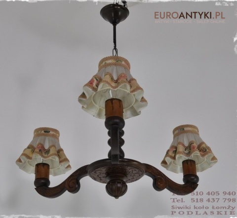 ANTYK STARY MALY ZYRANDOL LAMPA GORALSKA RZEZBIONA