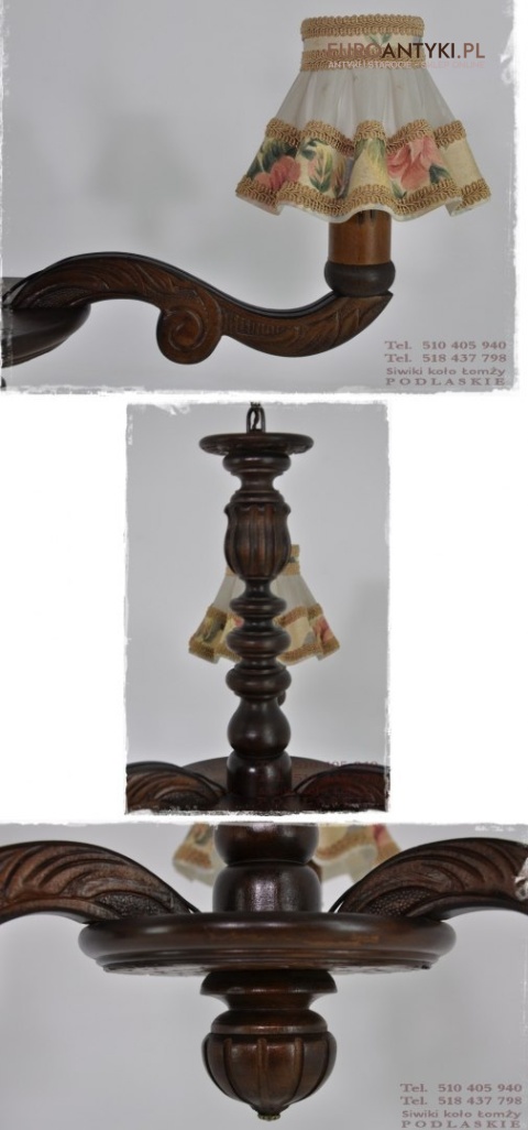 ANTYK STARY MALY ZYRANDOL LAMPA GORALSKA RZEZBIONA