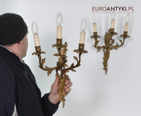 BAROK ROKOKO trojki BAROKOWE DUZE KINKIETY ANTYK