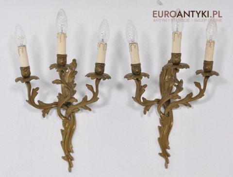 BAROK ROKOKO trojki BAROKOWE DUZE KINKIETY ANTYK