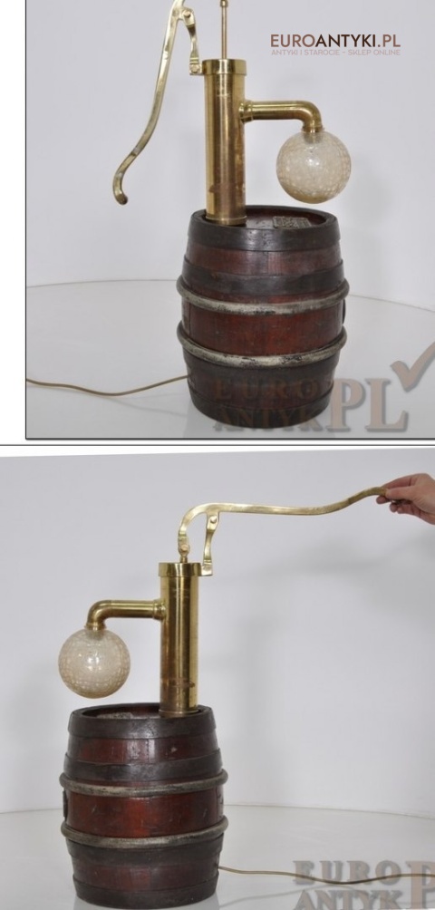 LAMPA BECZKA Z MOSIEZNA POMPA DO EKSLUZYWNEGO BARU