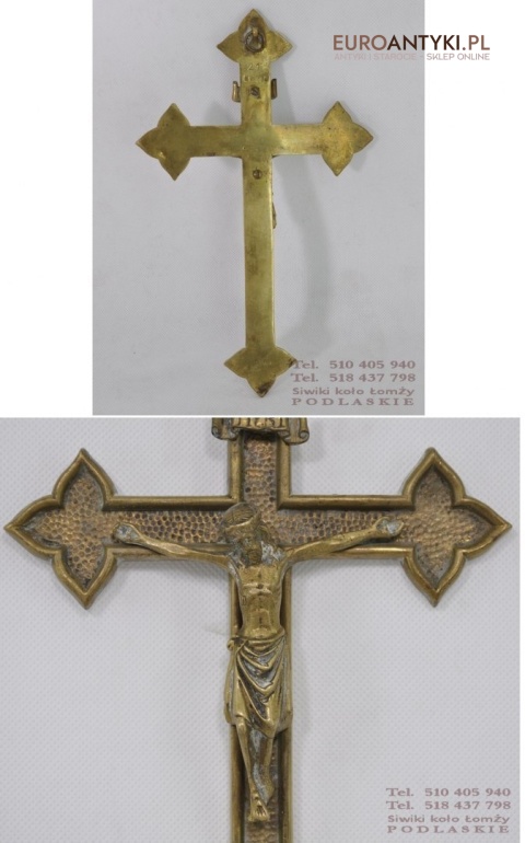 MOSIEZNY STARY KRZYZ JEZUS CHRYSTUS INRI ANTYK IHS