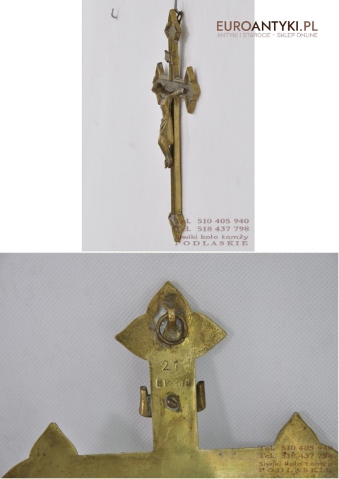 MOSIEZNY STARY KRZYZ JEZUS CHRYSTUS INRI ANTYK IHS