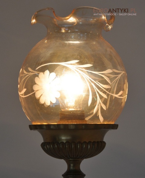 STARA PALACOWA MOSIEZNA LAMPA Z MOSIADZU POTEZNA