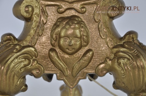 STARA PALACOWA MOSIEZNA LAMPA Z MOSIADZU POTEZNA