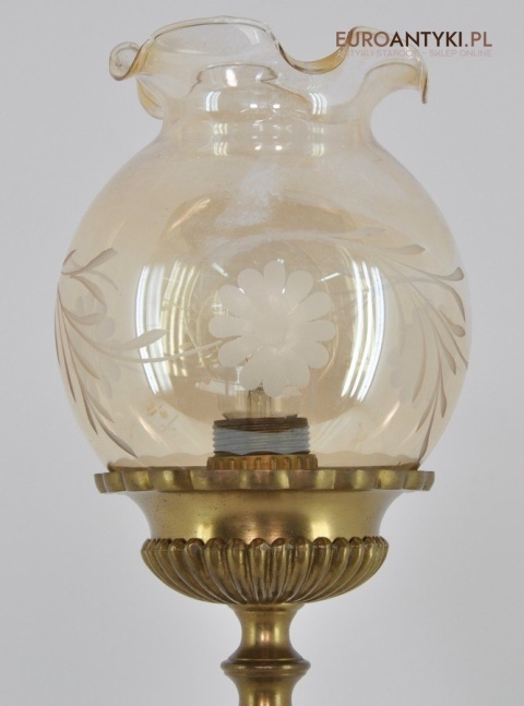 STARA PALACOWA MOSIEZNA LAMPA Z MOSIADZU POTEZNA
