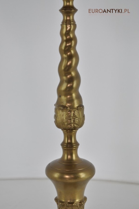 STARA PALACOWA MOSIEZNA LAMPA Z MOSIADZU POTEZNA