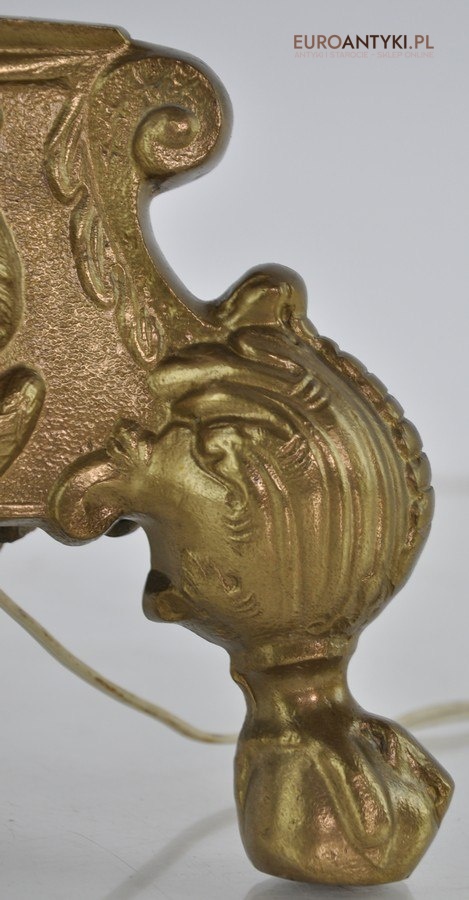 STARA PALACOWA MOSIEZNA LAMPA Z MOSIADZU POTEZNA