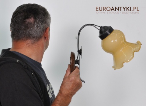 STARE KINKIETY LAMPKI LAMPY Z MIODOWYM KLOSZEM