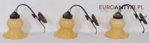 STARE KINKIETY LAMPKI LAMPY Z MIODOWYM KLOSZEM