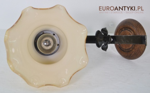 STARE KINKIETY LAMPKI LAMPY Z MIODOWYM KLOSZEM