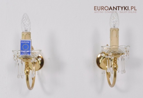 STARE ZLOTE KINKIETY Z MOSIADZU SZKLANE WISIORY x