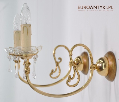 STARE ZLOTE KINKIETY Z MOSIADZU SZKLANE WISIORY x