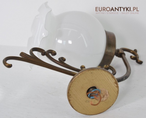 STARY DUZY KINKIET LAMPKA LAMPA Z BIALYM KLOSZEM