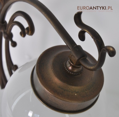 STARY DUZY KINKIET LAMPKA LAMPA Z BIALYM KLOSZEM