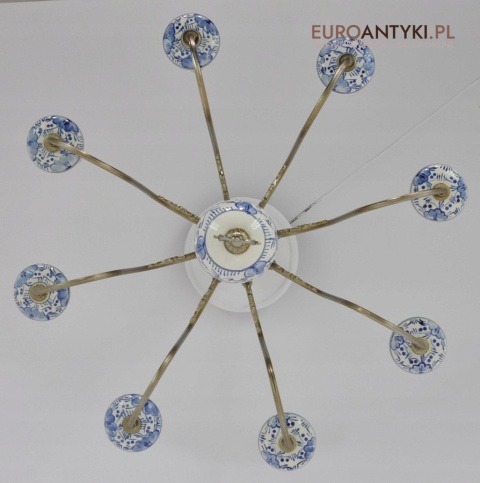 STARY DUŻY ŻYRANDOL SALONOWY NIEBIESKI PROWANSJA