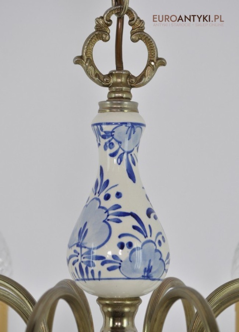 STARY DUŻY ŻYRANDOL SALONOWY NIEBIESKI PROWANSJA