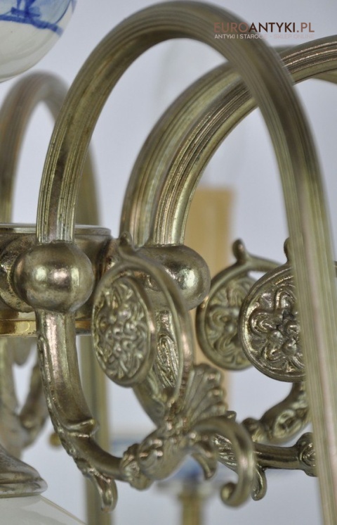 STARY DUŻY ŻYRANDOL SALONOWY NIEBIESKI PROWANSJA