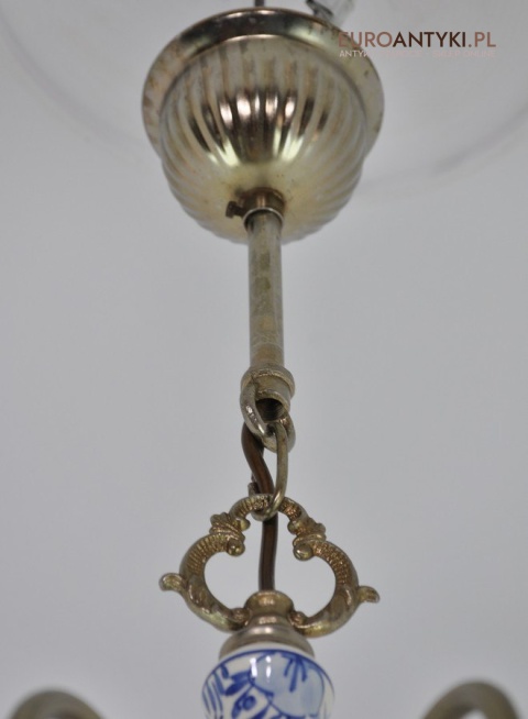 STARY DUŻY ŻYRANDOL SALONOWY NIEBIESKI PROWANSJA