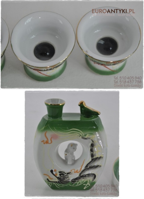 STARY JAPONSKI PORCELANOWY ZESTAW DO SAKE JAPAN