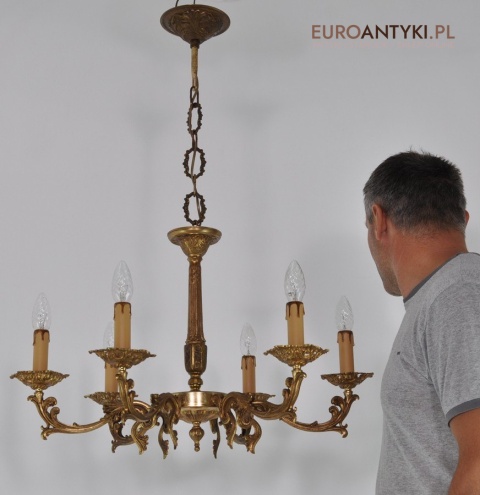 STARY MOSIEZNY ZYRANDOL MOSIEZNA LAMPA SUFITOWA